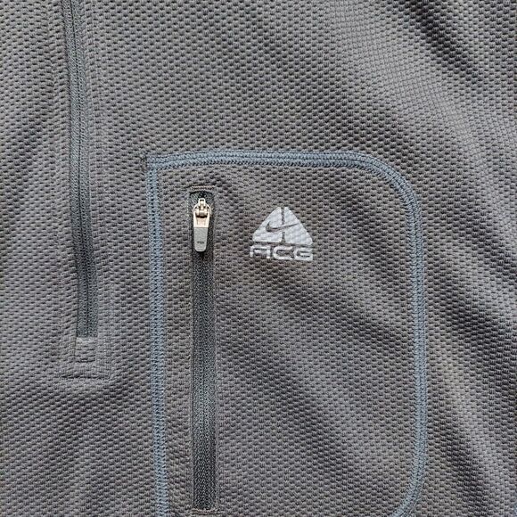Nike ACG Slate Gray Pullover XLarge Mens Size Quarter Zip 1/4 Chest Pocket - Picture 2 of 6